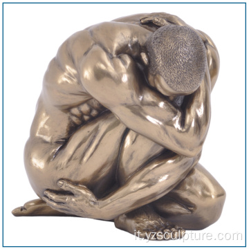 Grandezza naturale scultura di bronzo Self Made Man nudo